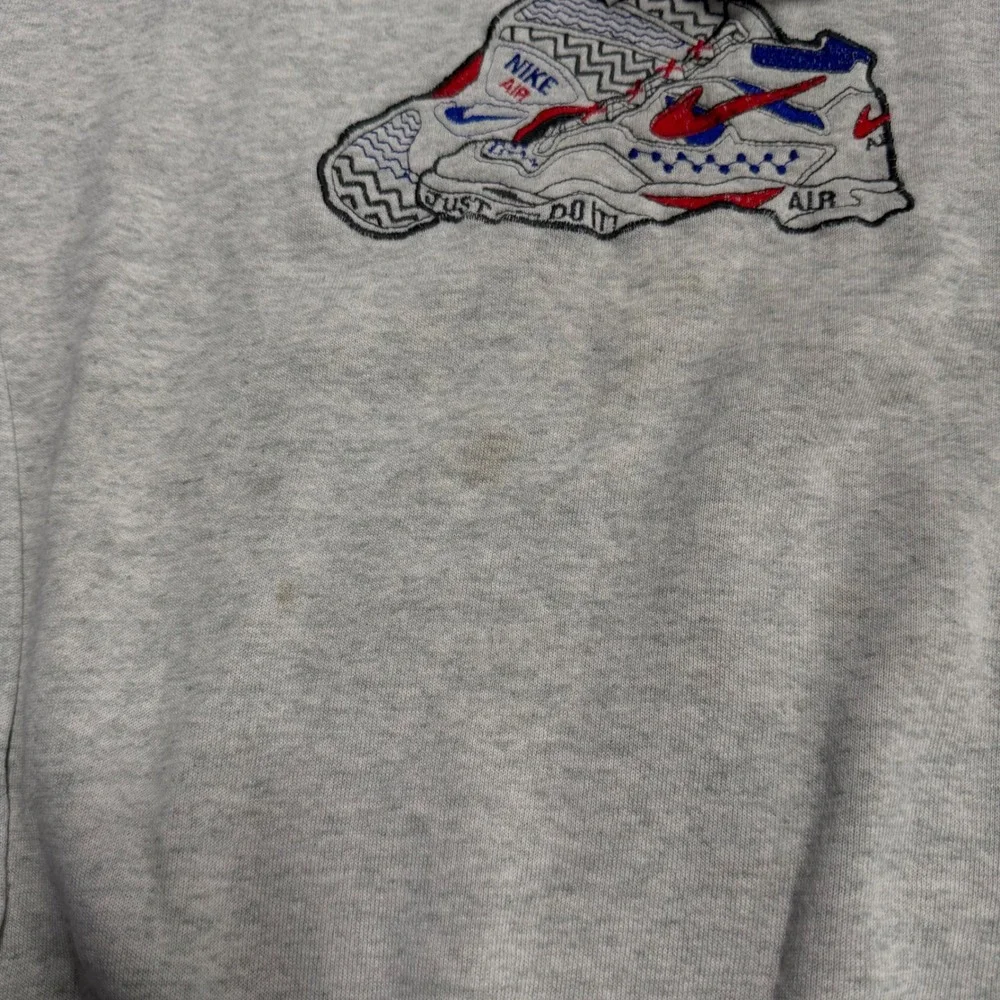 Vintage Nike Air Boot Crewneck Sweatshirt Gray Embroidered Sneaker Graphic Large
